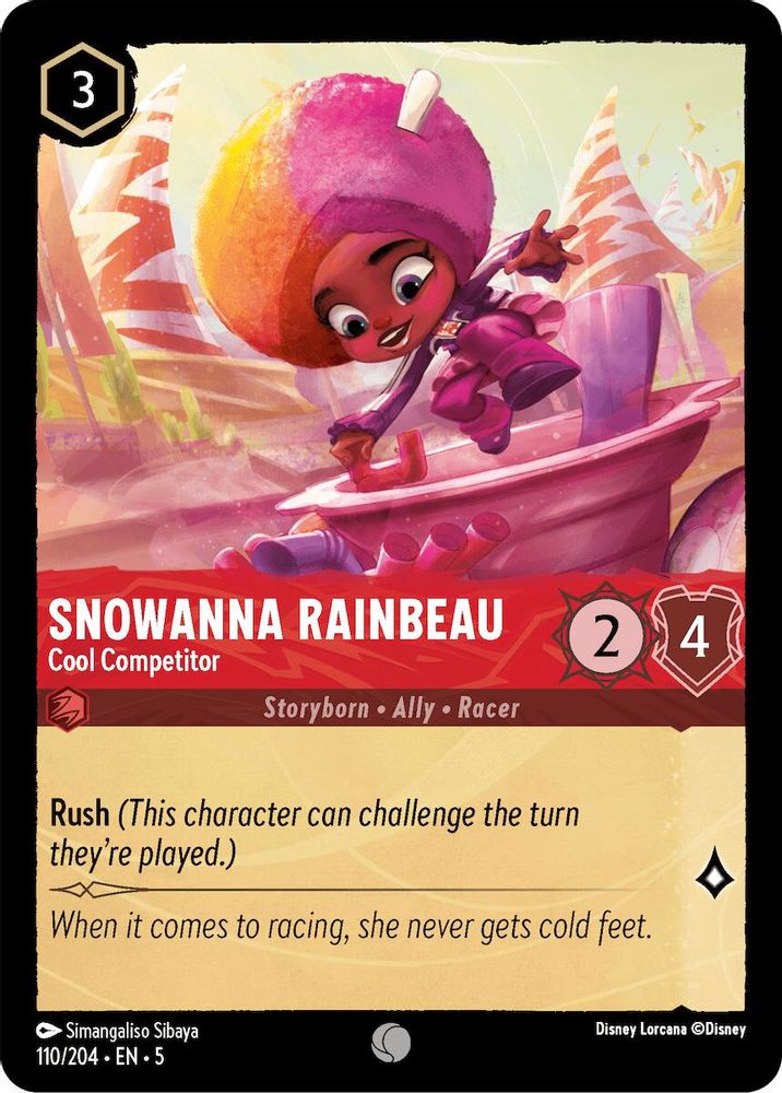 2024 Disney Lorcana: Shimmering Skies (5) - Snowanna Rainbeau Cool Competitor (#110/204, Common) (, Near Mint)