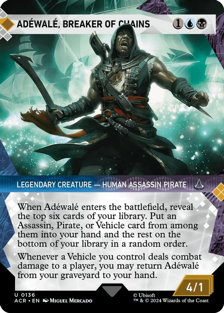 2024 Magic: The Gathering: Universes Beyond: Assassin's Creed (ACR) - Adewale Breaker of Chains Showcase (#136, Uncommon) (, Near Mint)