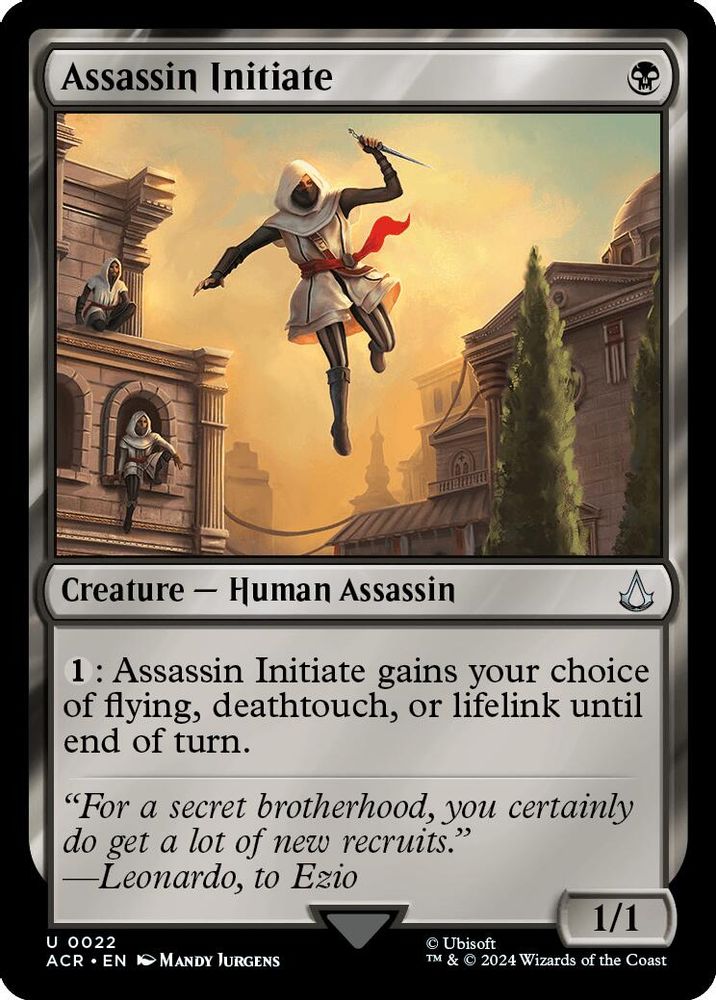 2024 Magic: The Gathering: Universes Beyond: Assassin's Creed (ACR) - Assassin Initiate (#22, Uncommon) (, Near Mint)