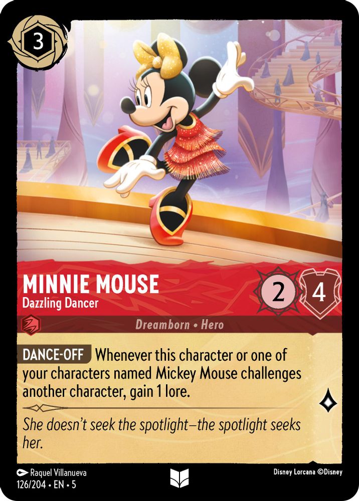 2024 Disney Lorcana: Shimmering Skies (5) - Minnie Mouse Dazzling Dancer (#126/204, Uncommon) (, Near Mint)