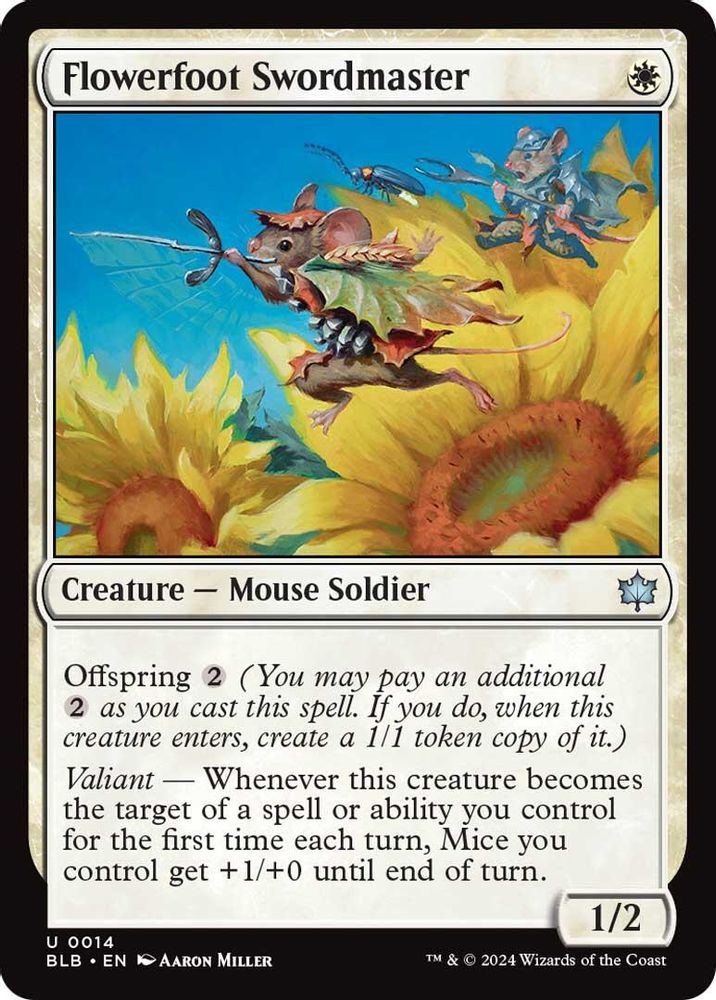 2024 Magic: The Gathering: Bloomburrow (BLB) - Flowerfoot Swordmaster (#14, Uncommon) (, Near Mint)