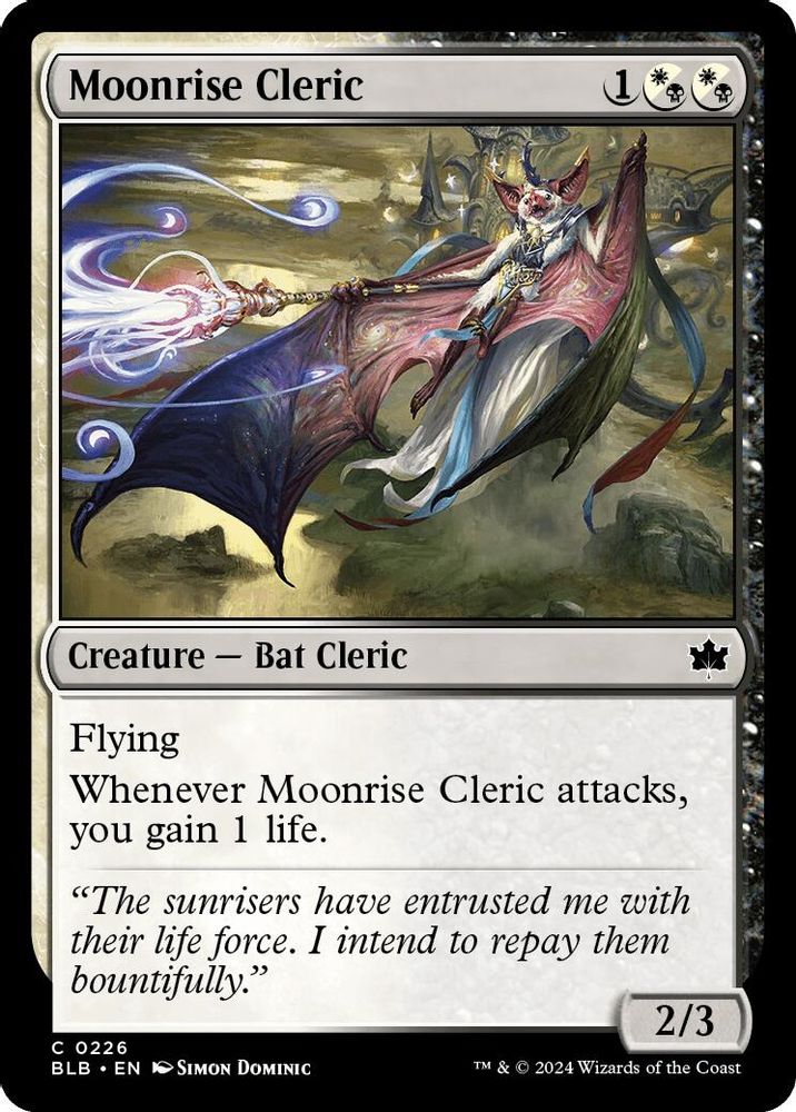 2024 Magic: The Gathering: Bloomburrow (BLB) - Moonrise Cleric (#226, Common)