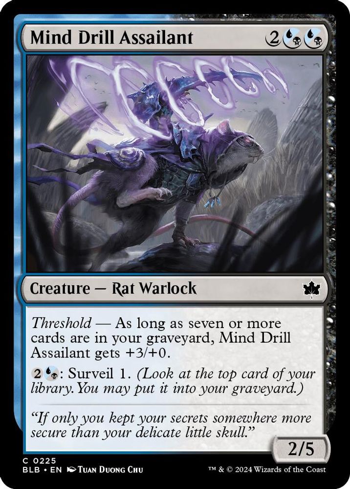 2024 Magic: The Gathering: Bloomburrow (BLB) - Mind Drill Assailant (#225, Common)