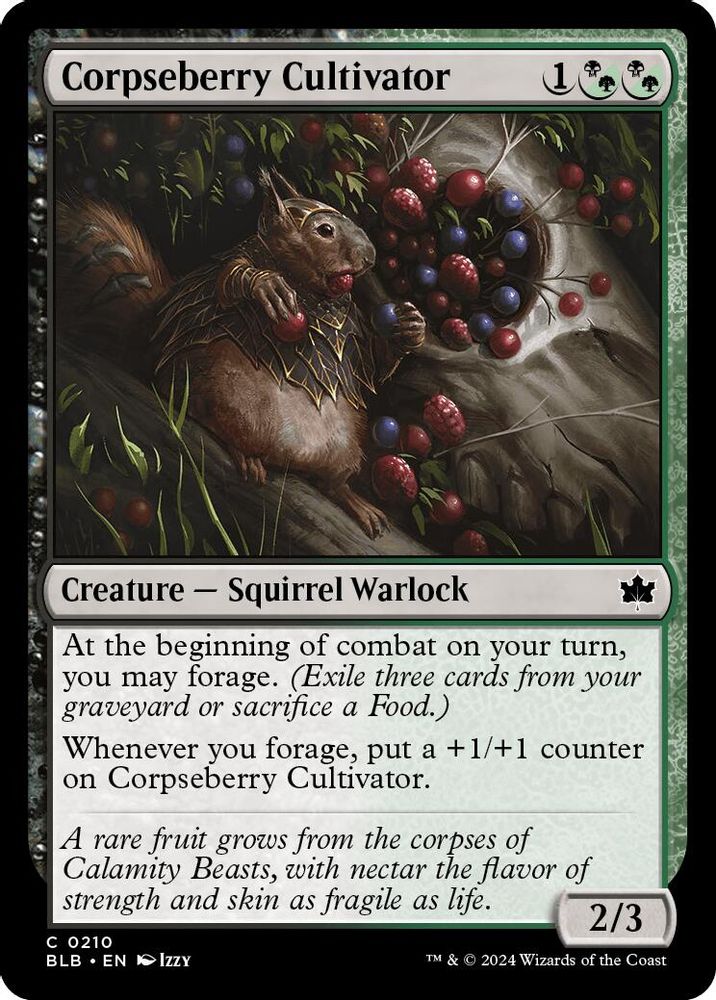 2024 Magic: The Gathering: Bloomburrow (BLB) - Corpseberry Cultivator (#210, Common)