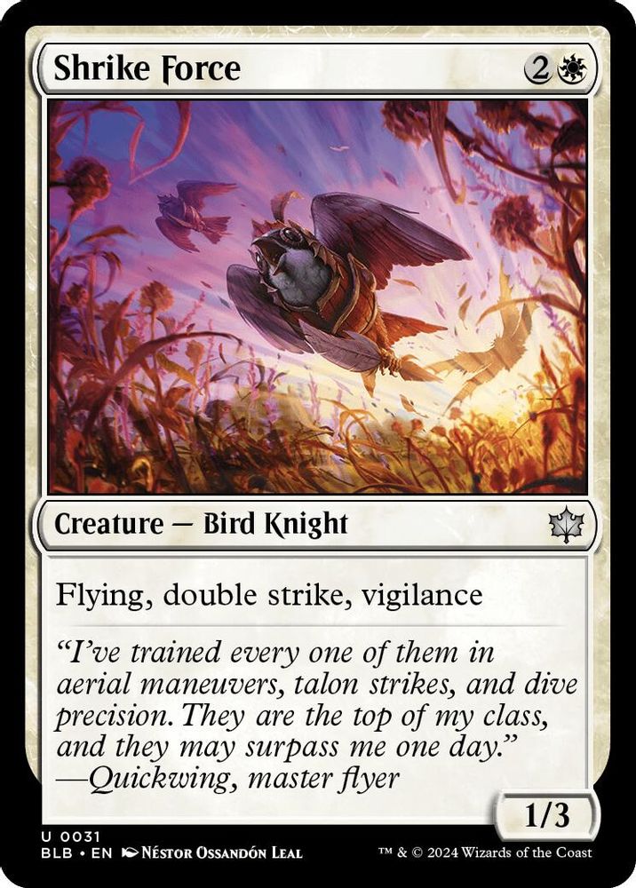 2024 Magic: The Gathering: Bloomburrow (BLB) - Shrike Force (#31, Uncommon) (, Near Mint)