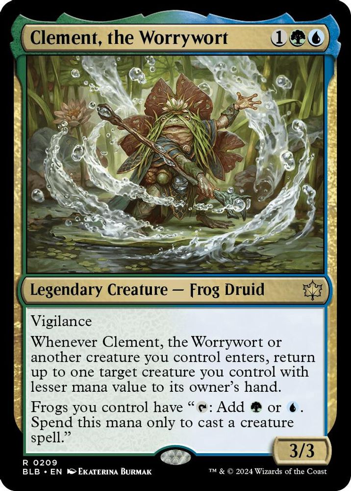 2024 Magic: The Gathering: Bloomburrow (BLB) - Clement the Worrywort (#209, Rare) (Foil, Near Mint)