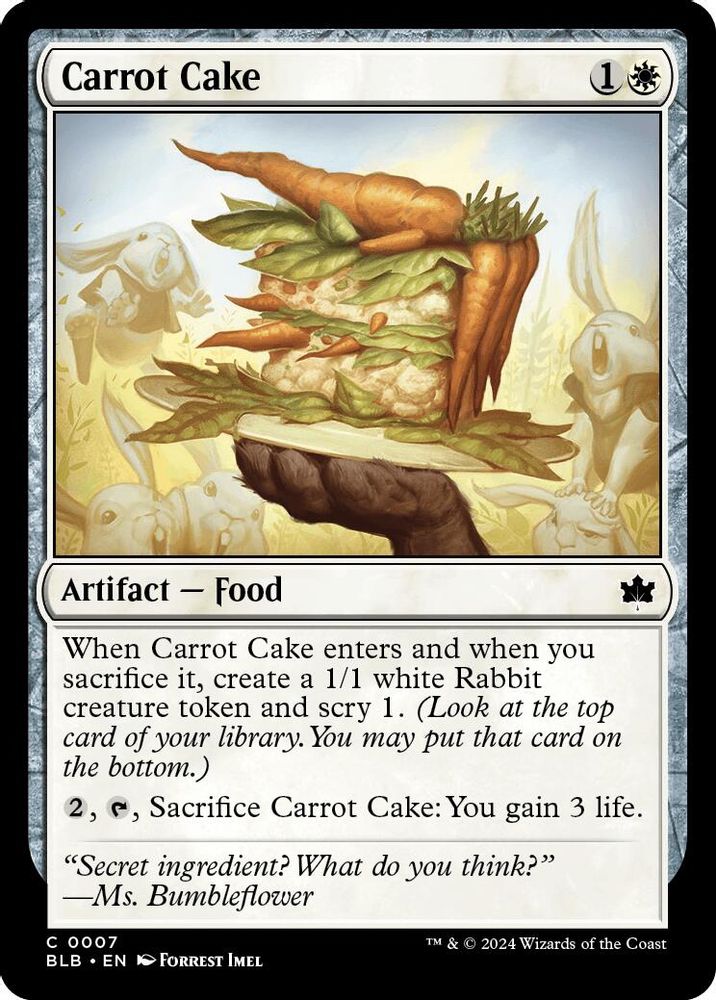 2024 Magic: The Gathering: Bloomburrow (BLB) - Carrot Cake (#7, Common) (, Near Mint)