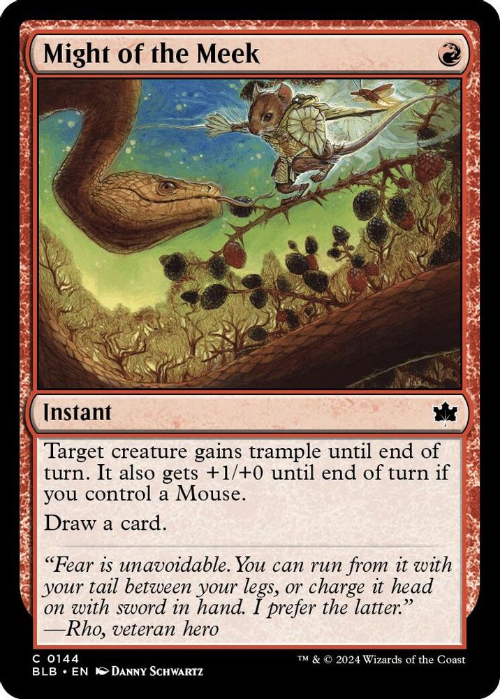 2024 Magic: The Gathering: Bloomburrow (BLB) - Might of the Meek (#144, Common)