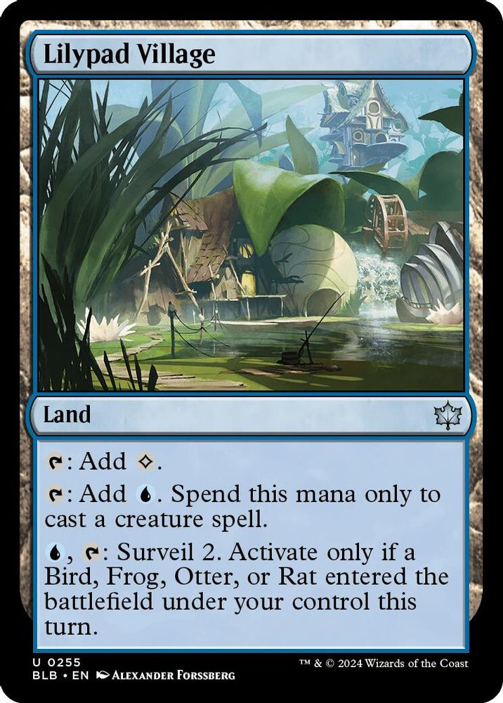 2024 Magic: The Gathering: Bloomburrow (BLB) - Lilypad Village (#255, Uncommon)