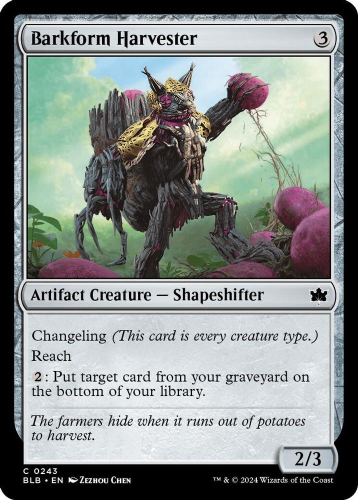 2024 Magic: The Gathering: Bloomburrow (BLB) - Barkform Harvester (#243, Common)