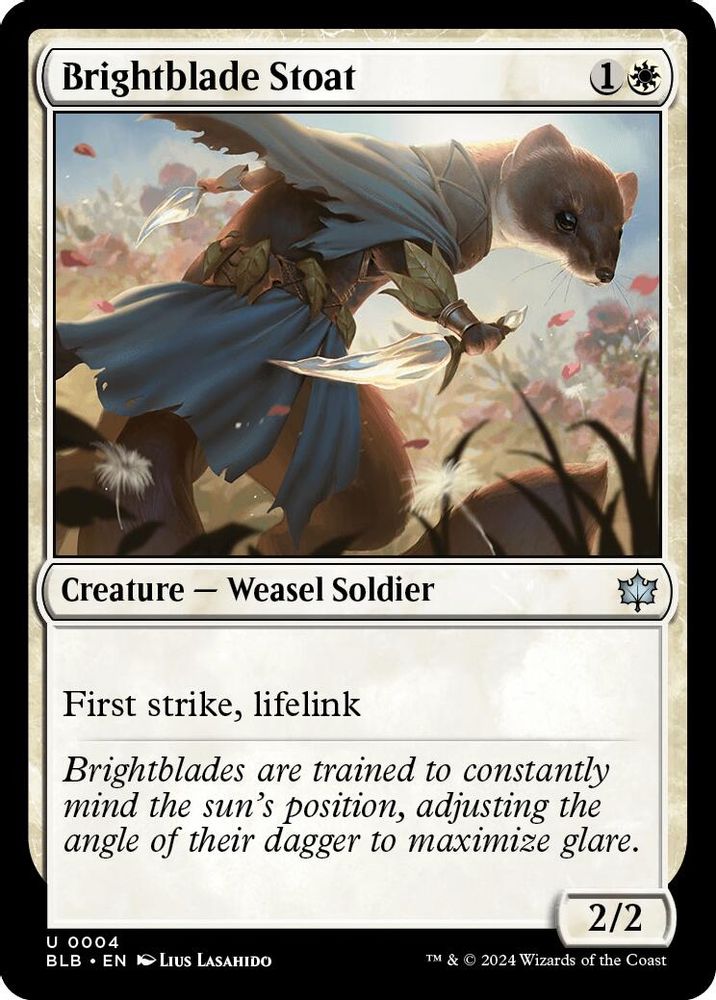2024 Magic: The Gathering: Bloomburrow (BLB) - Brightblade Stoat (#4, Uncommon) (, Near Mint)