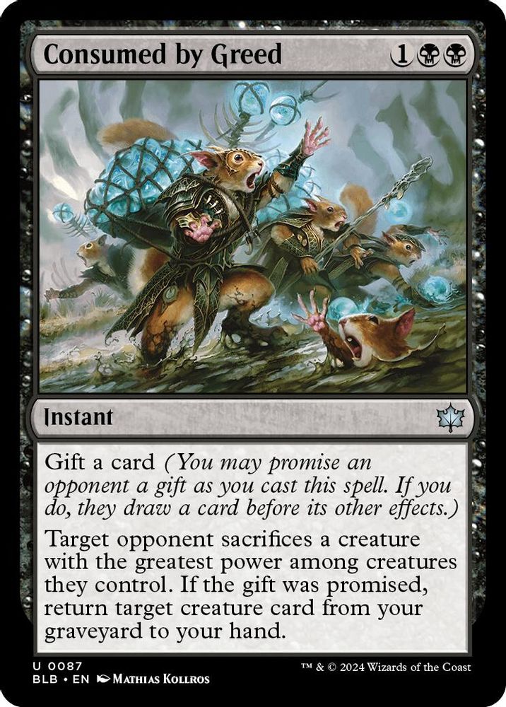 2024 Magic: The Gathering: Bloomburrow (BLB) - Consumed by Greed (#87, Uncommon) (, Near Mint)