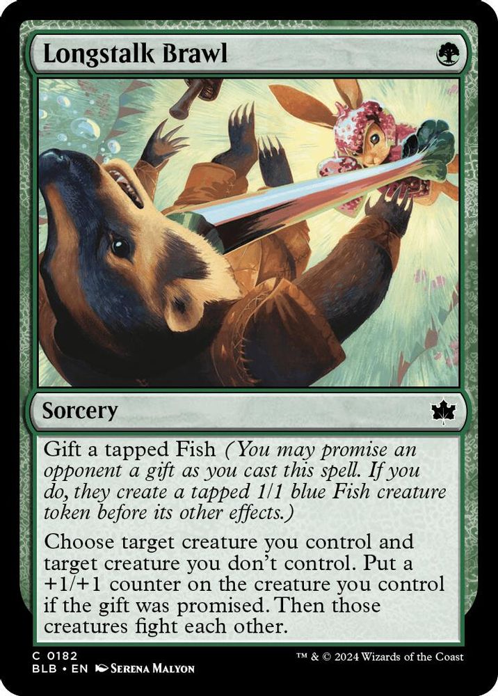 2024 Magic: The Gathering: Bloomburrow (BLB) - Longstalk Brawl (#182, Common)