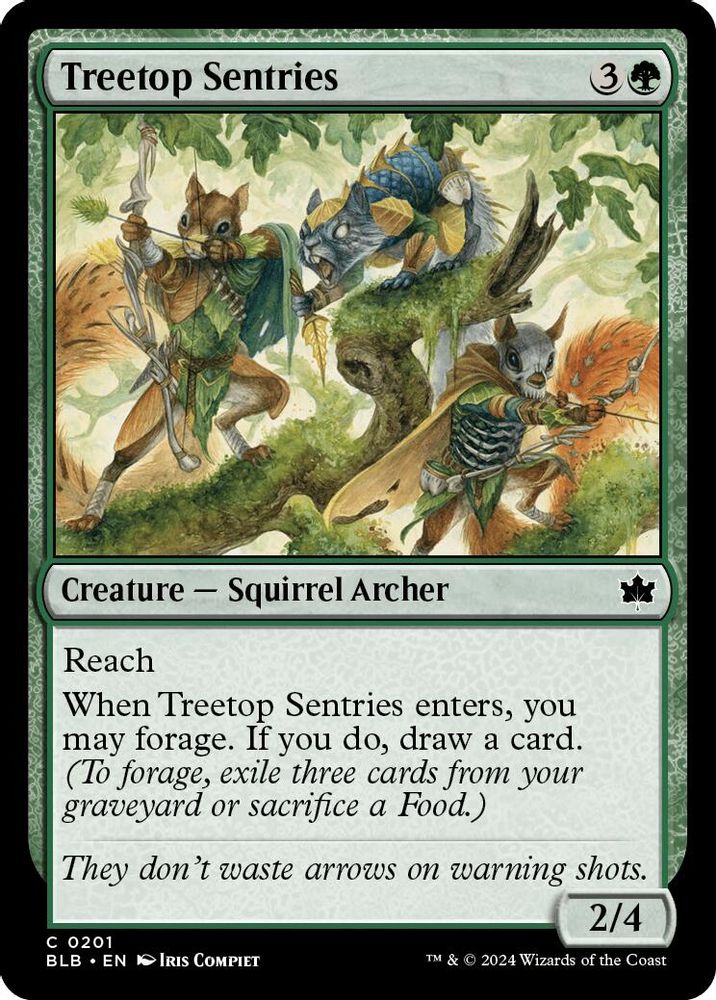 2024 Magic: The Gathering: Bloomburrow (BLB) - Treetop Sentries (#201, Common)