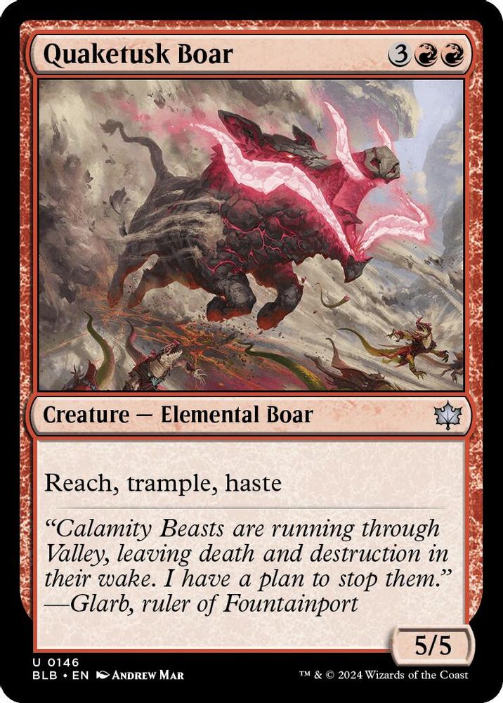 2024 Magic: The Gathering: Bloomburrow (BLB) - Quaketusk Boar (#146, Uncommon) (, Near Mint)
