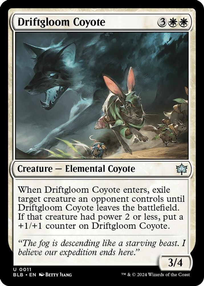 2024 Magic: The Gathering: Bloomburrow (BLB) - Driftgloom Coyote (#11, Uncommon)
