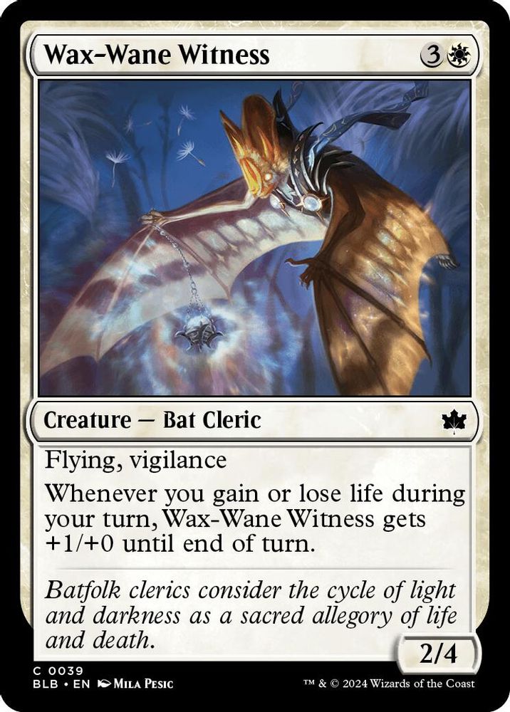2024 Magic: The Gathering: Bloomburrow (BLB) - Wax Wane Witness (#39, Common)