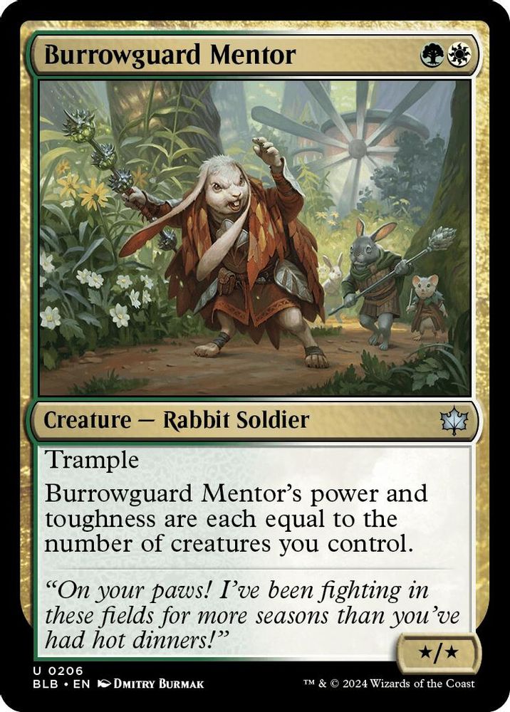 2024 Magic: The Gathering: Bloomburrow (BLB) - Burrowguard Mentor (#206, Uncommon) (Foil, Near Mint)