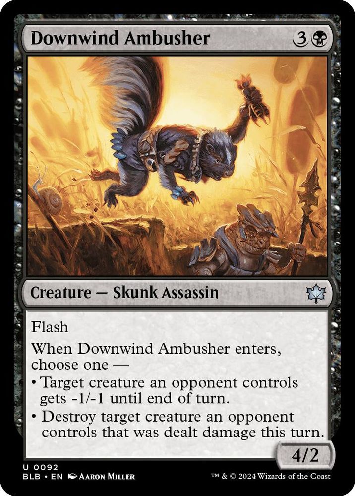 2024 Magic: The Gathering: Bloomburrow (BLB) - Downwind Ambusher (#92, Uncommon) (, Near Mint)