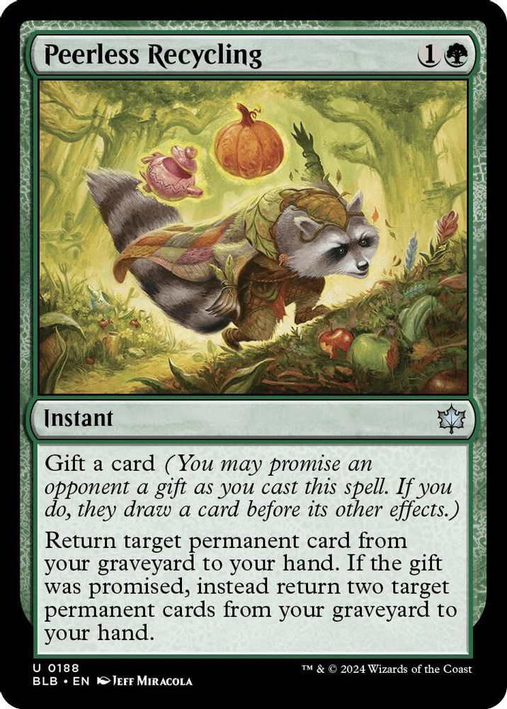 2024 Magic: The Gathering: Bloomburrow (BLB) - Peerless Recycling (#188, Uncommon) (, Near Mint)