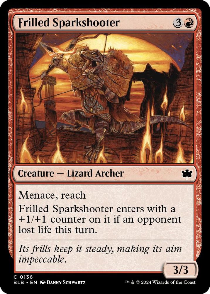 2024 Magic: The Gathering: Bloomburrow (BLB) - Frilled Sparkshooter (#136, Common)