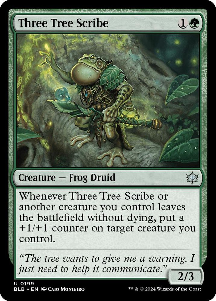 2024 Magic: The Gathering: Bloomburrow (BLB) - Three Tree Scribe (#199, Uncommon) (, Near Mint)