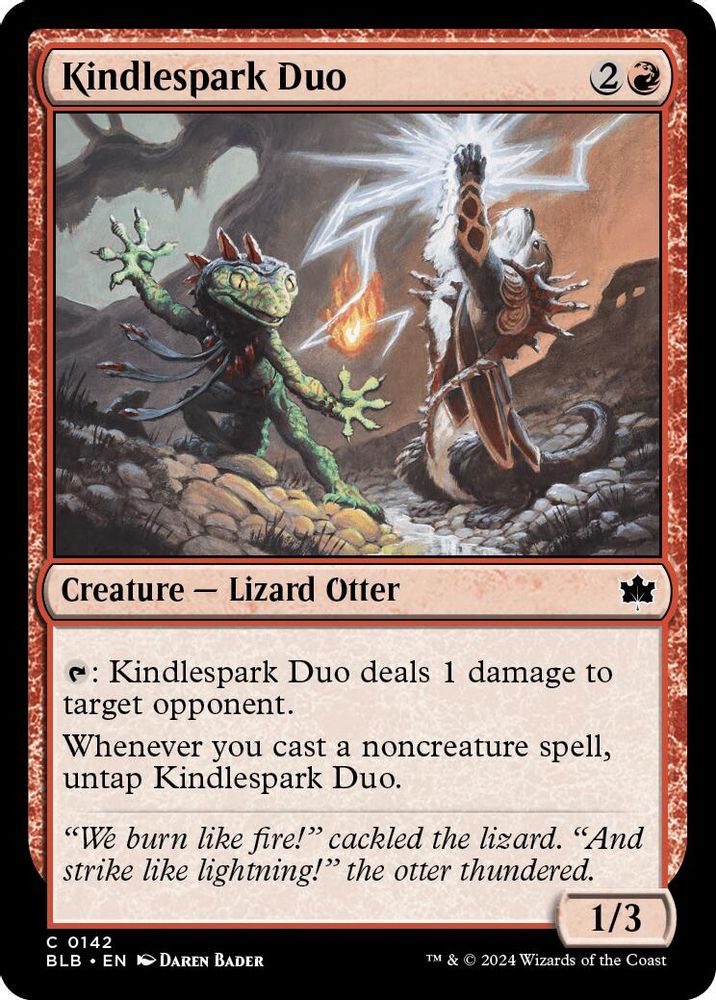 2024 Magic: The Gathering: Bloomburrow (BLB) - Kindlespark Duo (#142, Common)
