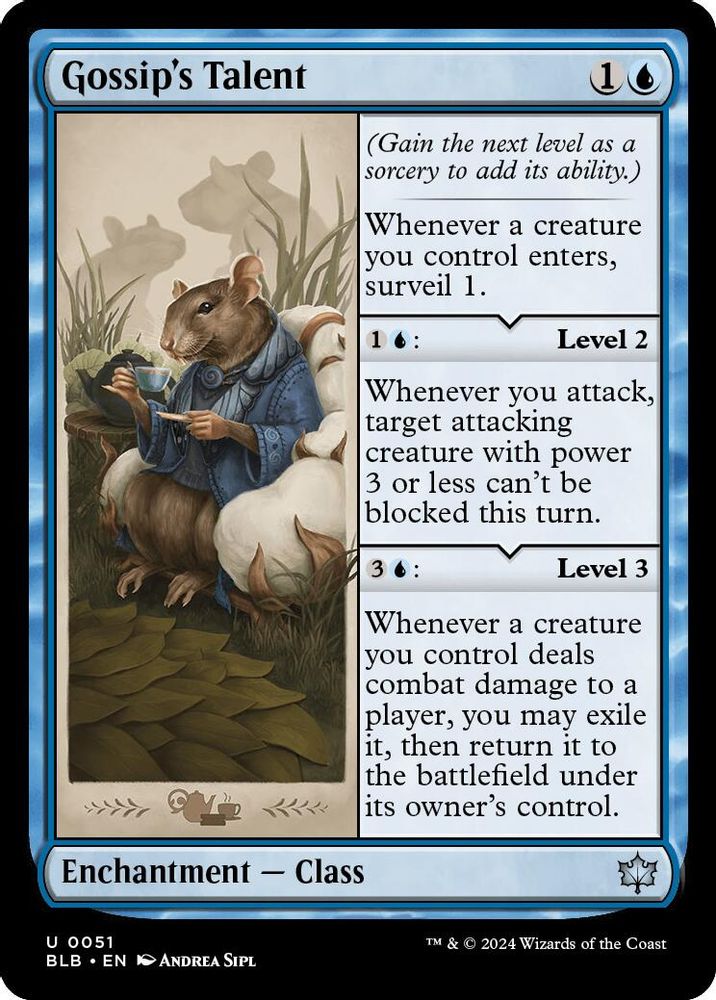 2024 Magic: The Gathering: Bloomburrow (BLB) - Gossips Talent (#51, Uncommon) (, Near Mint)