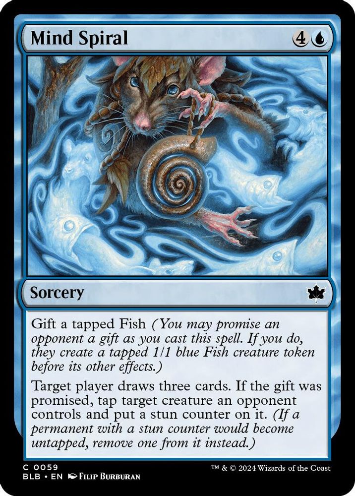 2024 Magic: The Gathering: Bloomburrow (BLB) - Mind Spiral (#59, Common)