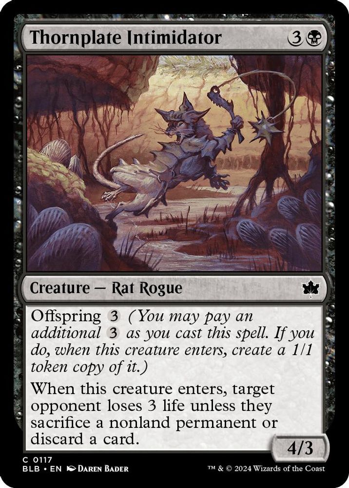 2024 Magic: The Gathering: Bloomburrow (BLB) - Thornplate Intimidator (#117, Common)