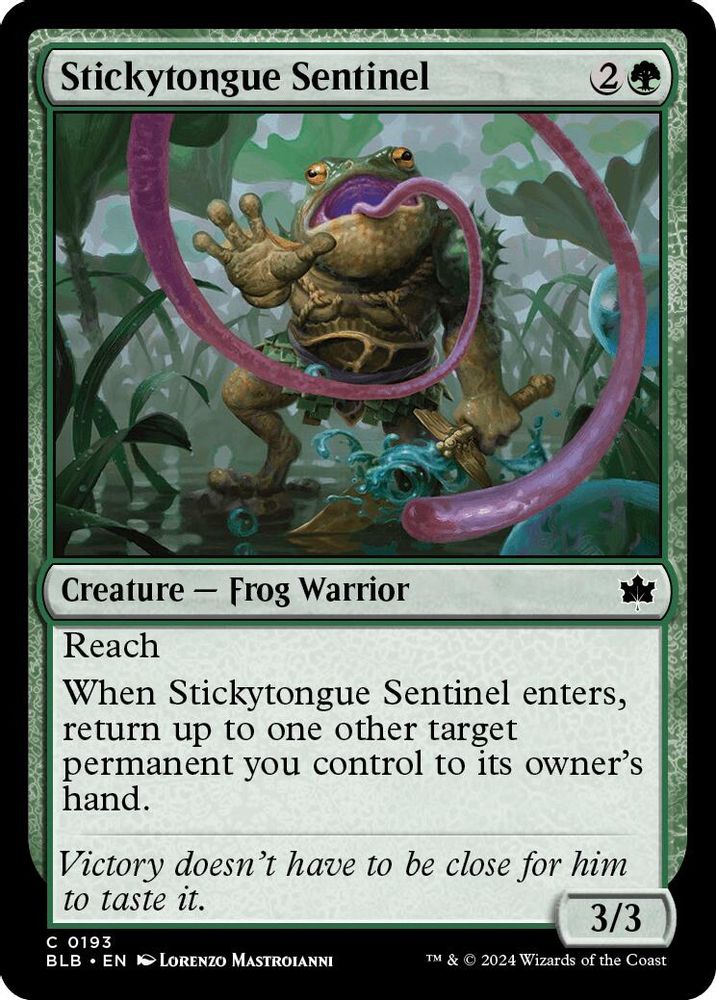 2024 Magic: The Gathering: Bloomburrow (BLB) - Stickytongue Sentinel (#193, Common) (, Near Mint)