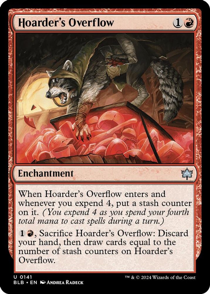 2024 Magic: The Gathering: Bloomburrow (BLB) - Hoarders Overflow (#141, Uncommon) (, Near Mint)
