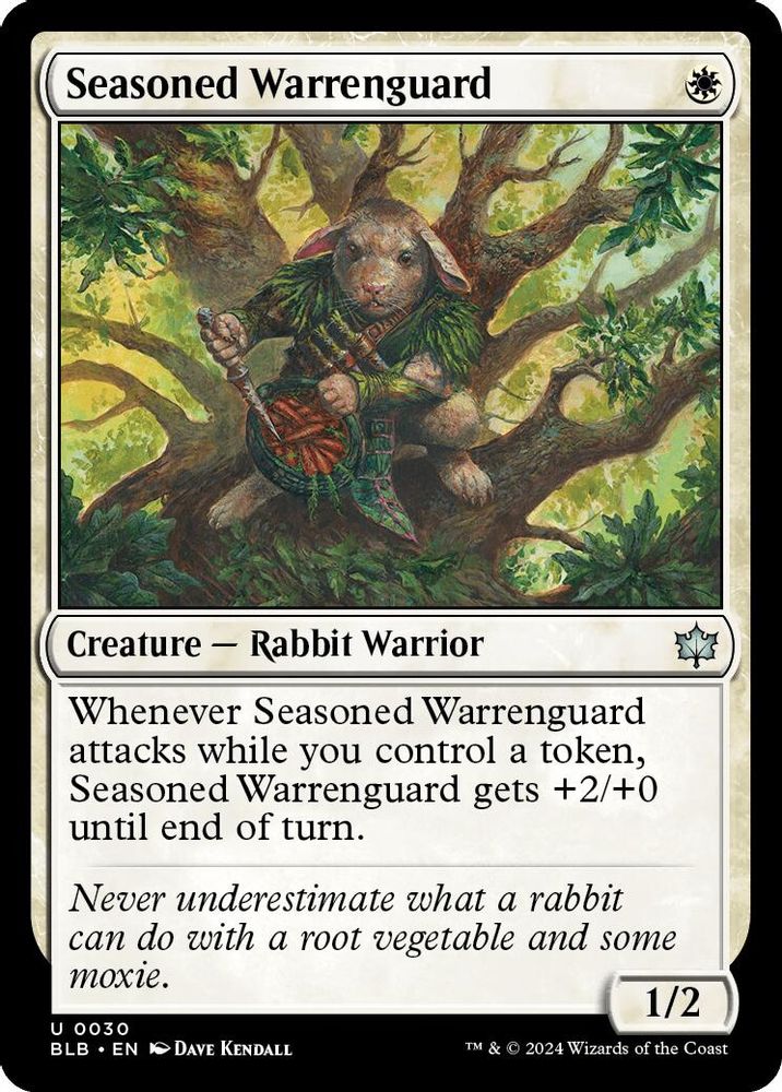 2024 Magic: The Gathering: Bloomburrow (BLB) - Seasoned Warrenguard (#30, Uncommon)