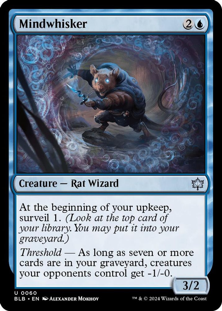 2024 Magic: The Gathering: Bloomburrow (BLB) - Mindwhisker (#60, Uncommon)
