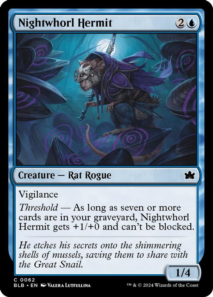 2024 Magic: The Gathering: Bloomburrow (BLB) - Nightwhorl Hermit (#62, Common) (, Near Mint)