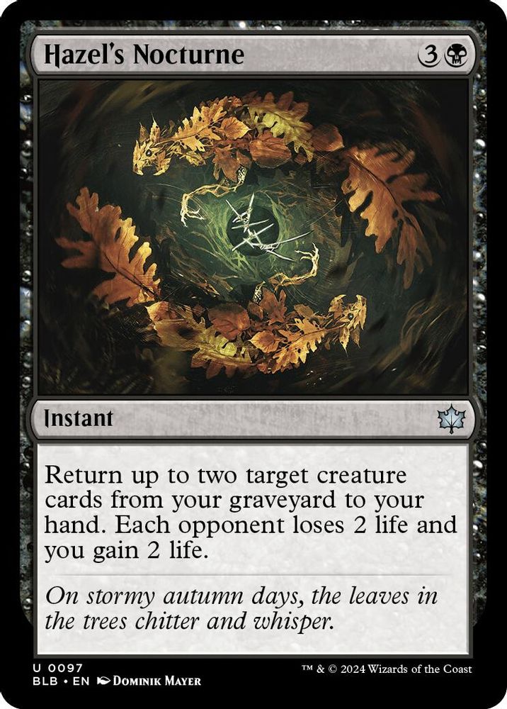 2024 Magic: The Gathering: Bloomburrow (BLB) - Hazels Nocturne (#97, Uncommon) (, Near Mint)
