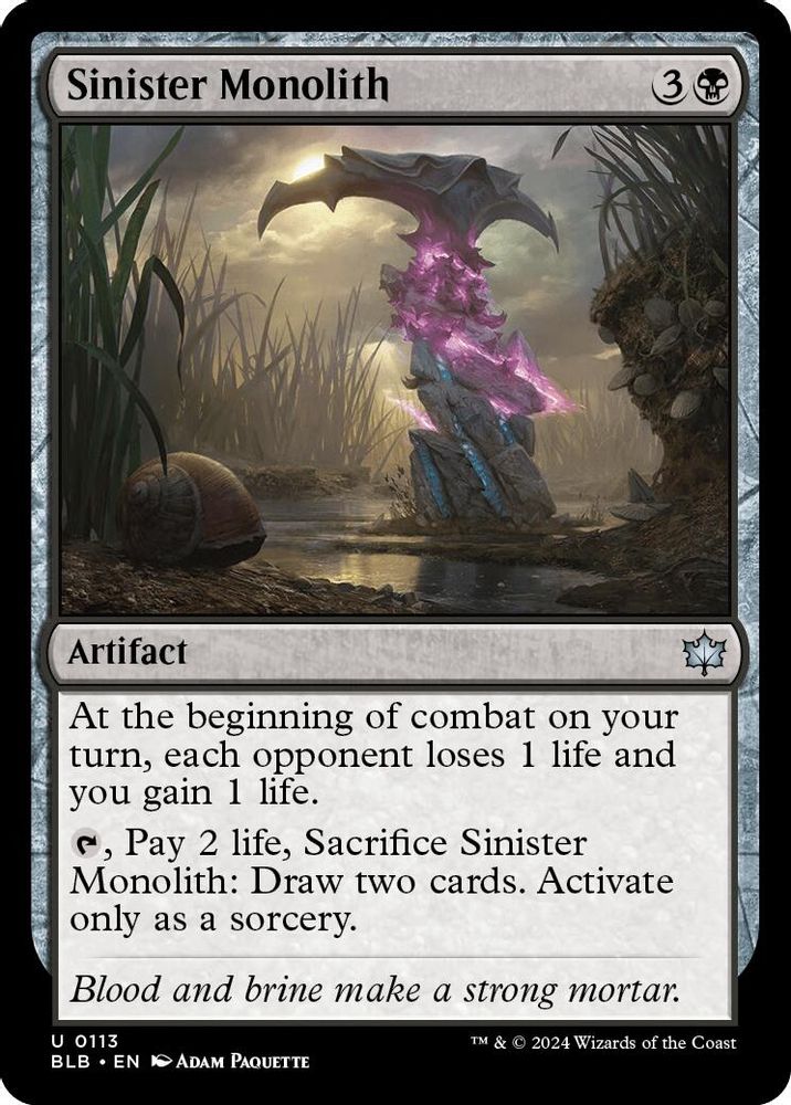 2024 Magic: The Gathering: Bloomburrow (BLB) - Sinister Monolith (#113, Uncommon) (, Near Mint)