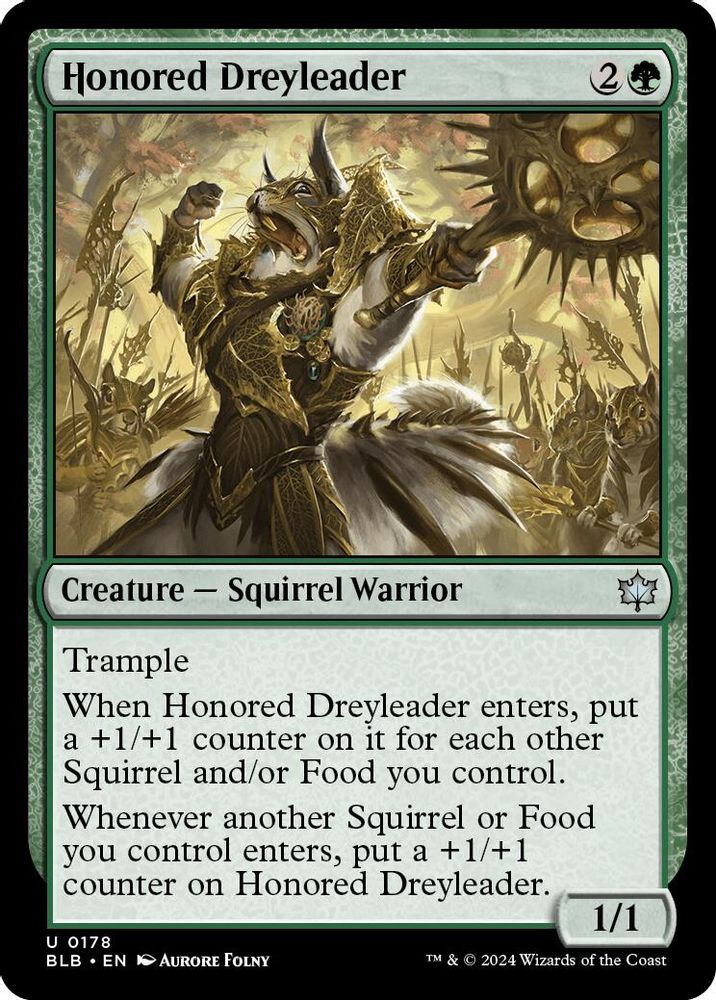 2024 Magic: The Gathering: Bloomburrow (BLB) - Honored Dreyleader (#178, Uncommon) (, Near Mint)