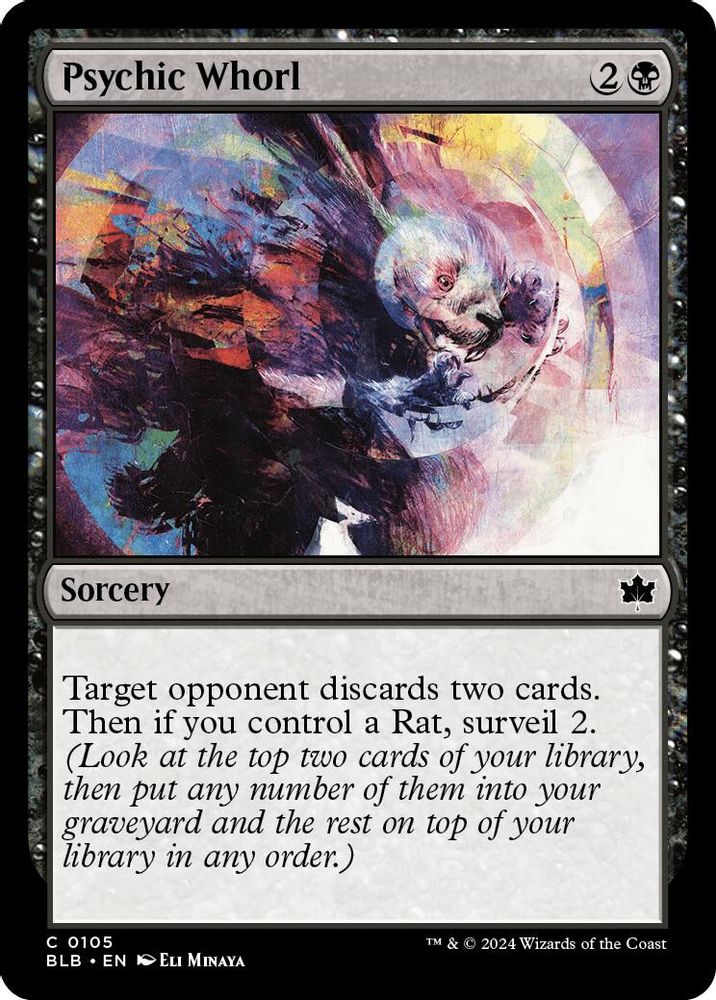 2024 Magic: The Gathering: Bloomburrow (BLB) - Psychic Whorl (#105, Common)