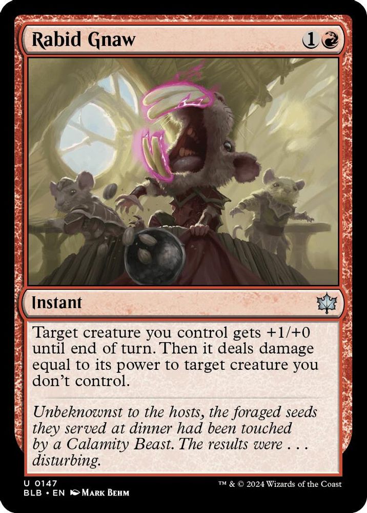 2024 Magic: The Gathering: Bloomburrow (BLB) - Rabid Gnaw (#147, Uncommon) (, Near Mint)