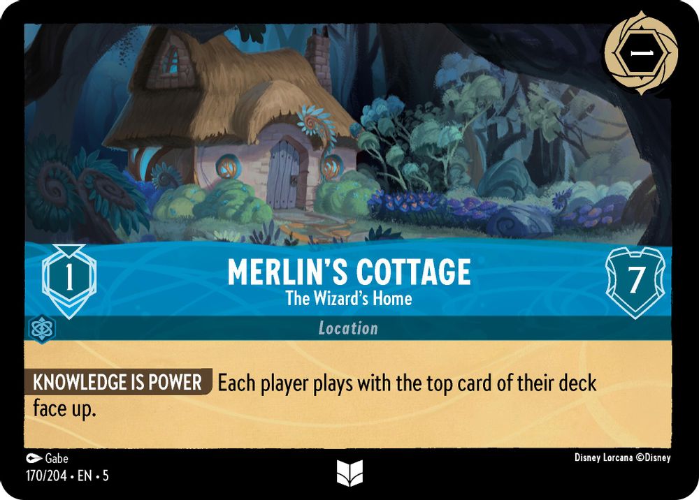 2024 Disney Lorcana: Shimmering Skies (5) - Merlins Cottage The Wizards Home (#170/204, Uncommon) (, Near Mint)