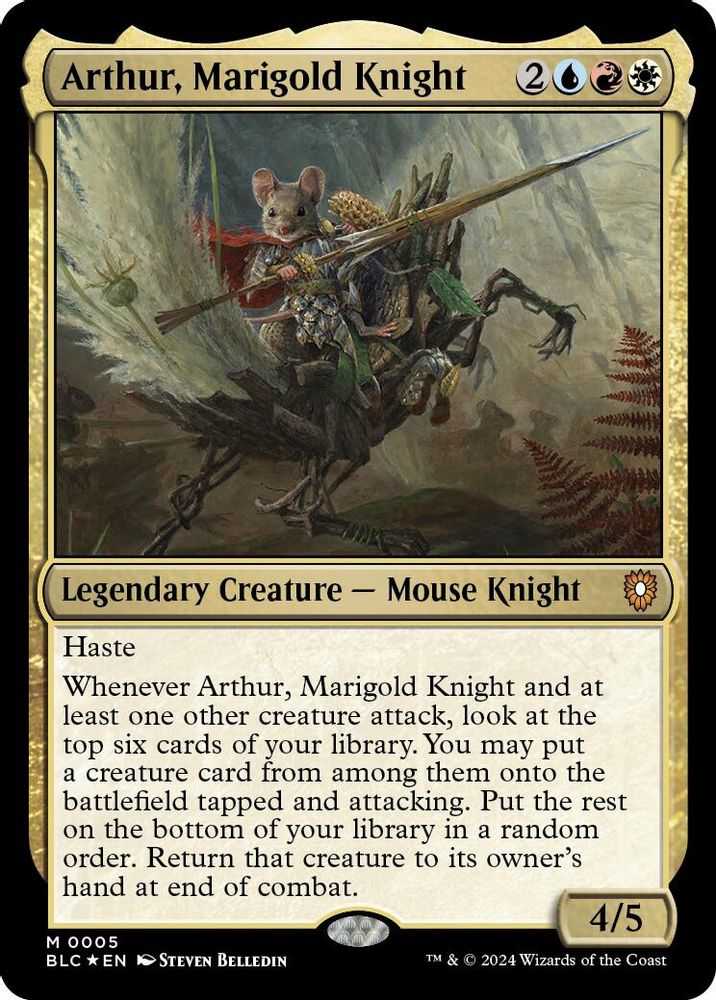 2024 Magic: The Gathering: Commander: Bloomburrow (BLC) - Arthur Marigold Knight (#5, Mythic Rare) (Foil, Near Mint)