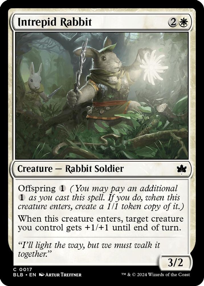 2024 Magic: The Gathering: Bloomburrow (BLB) - Intrepid Rabbit (#17, Common)