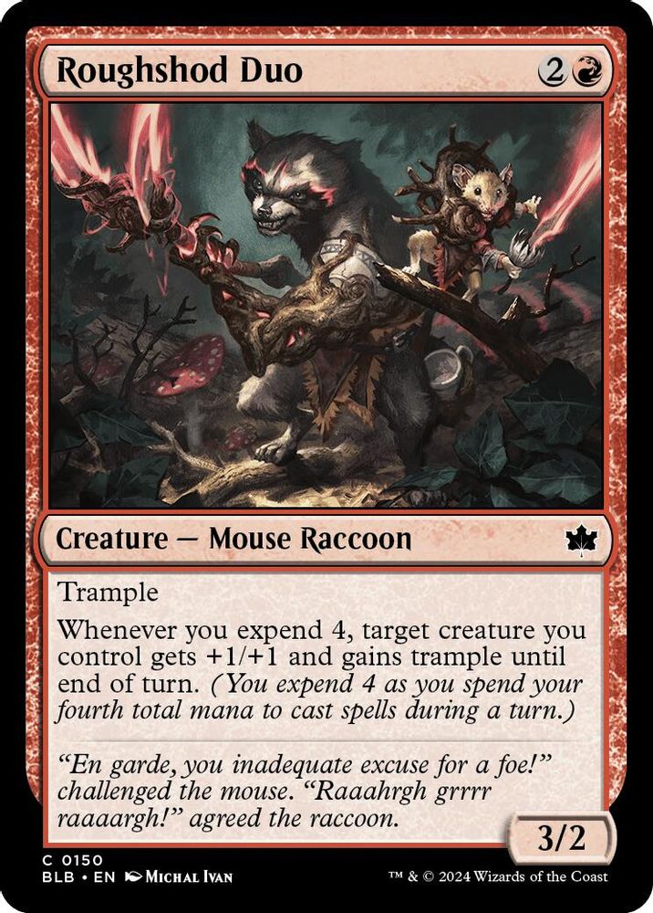 2024 Magic: The Gathering: Bloomburrow (BLB) - Roughshod Duo (#150, Common)