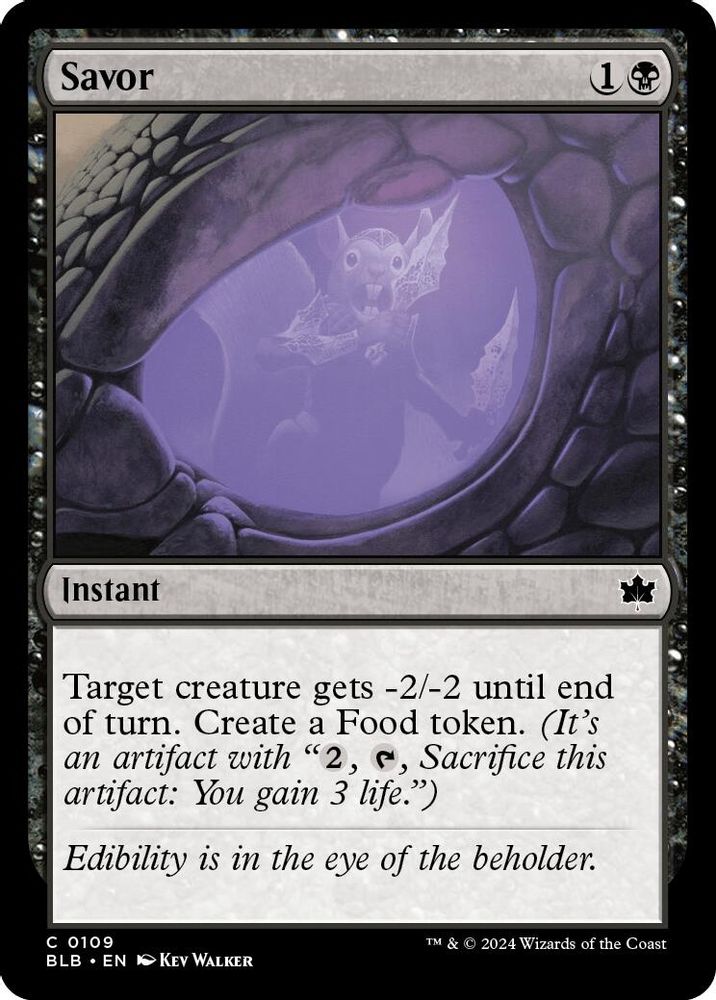 2024 Magic: The Gathering: Bloomburrow (BLB) - Savor (#109, Common)
