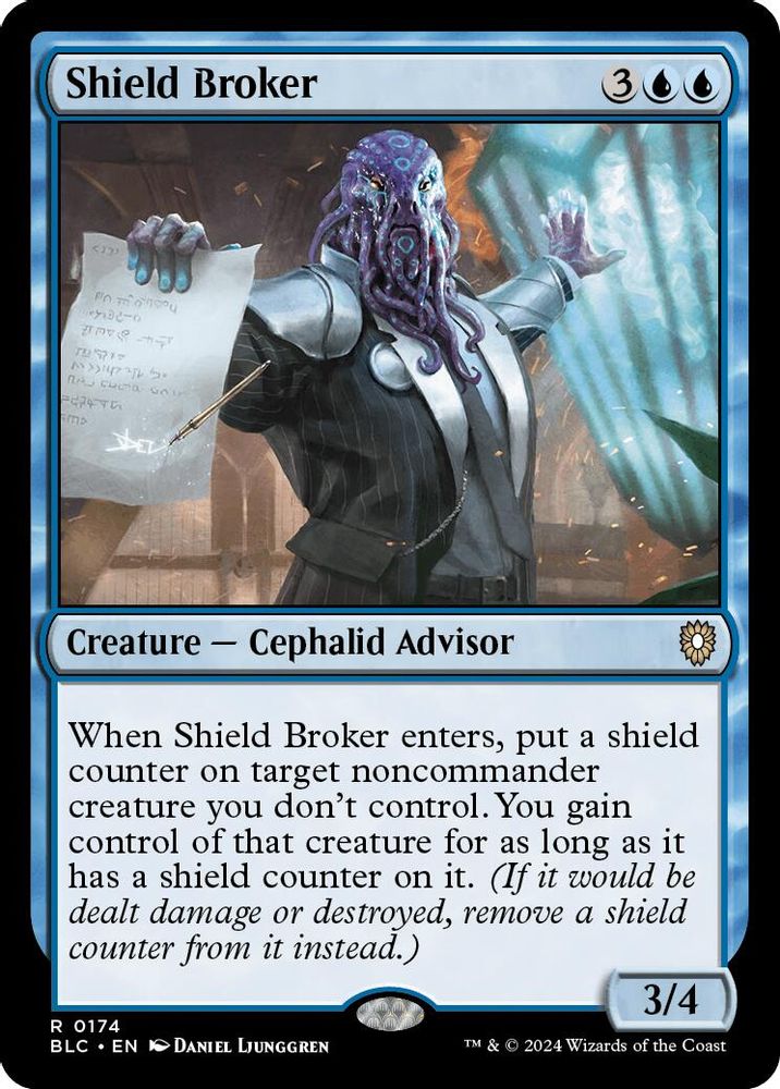 2024 Magic: The Gathering: Commander: Bloomburrow (BLC) - Shield Broker (#174, Rare) (, Near Mint)