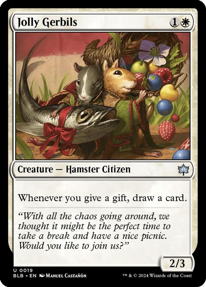 2024 Magic: The Gathering: Bloomburrow (BLB) - Jolly Gerbils (#19, Uncommon) (, Near Mint)
