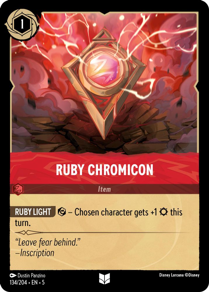 2024 Disney Lorcana: Shimmering Skies (5) - Ruby Chromicon (#134/204, Uncommon) (, Near Mint)