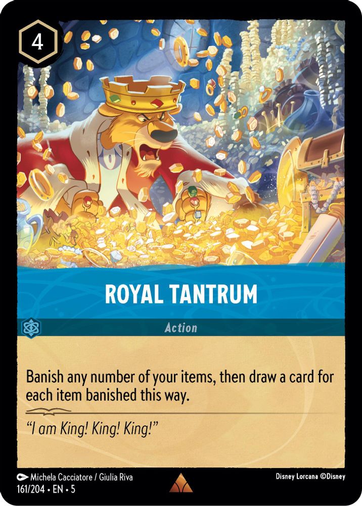 2024 Disney Lorcana: Shimmering Skies (5) - Royal Tantrum (#161/204, Rare) (, Near Mint)