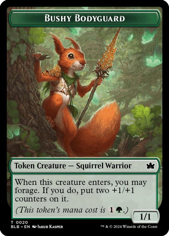 2024 Magic: The Gathering: Bloomburrow (BLB) - Bushy Bodyguard Token (#20, T) (, Near Mint)